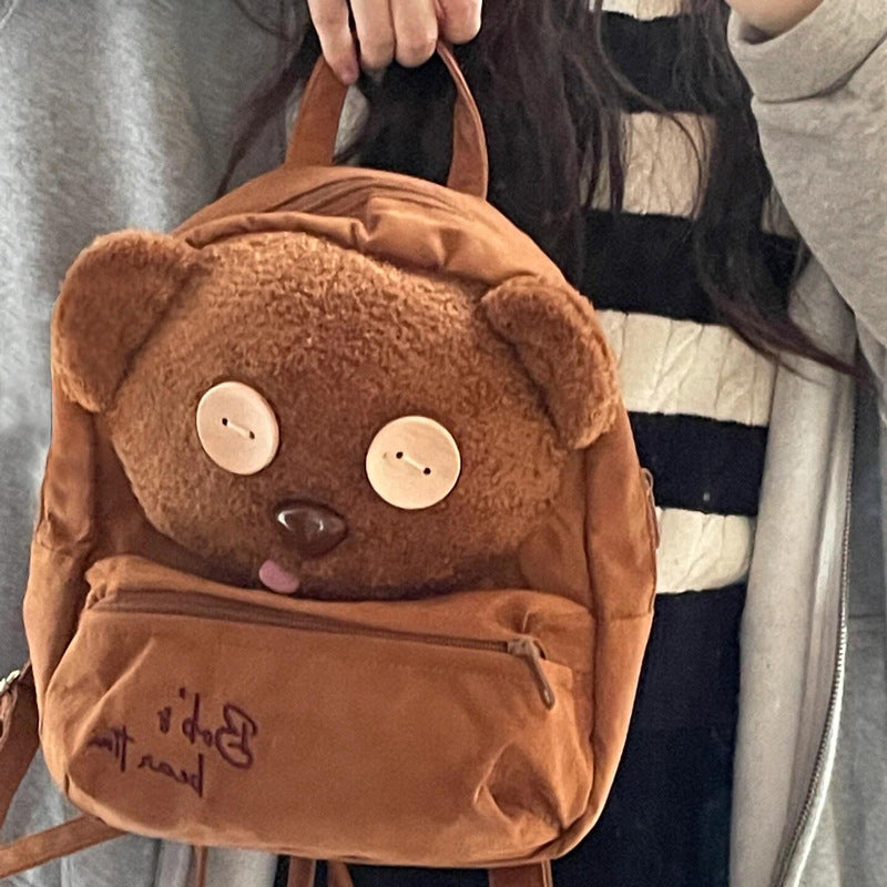 Plush Bear-Shaped School Backpack Stornfield