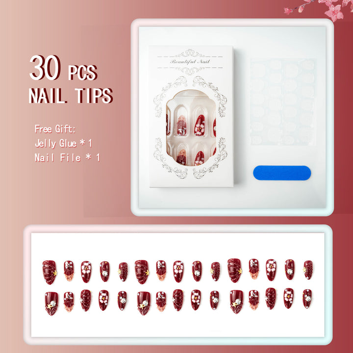 Premium artificial nails with floral and maritime motifs Stornfield