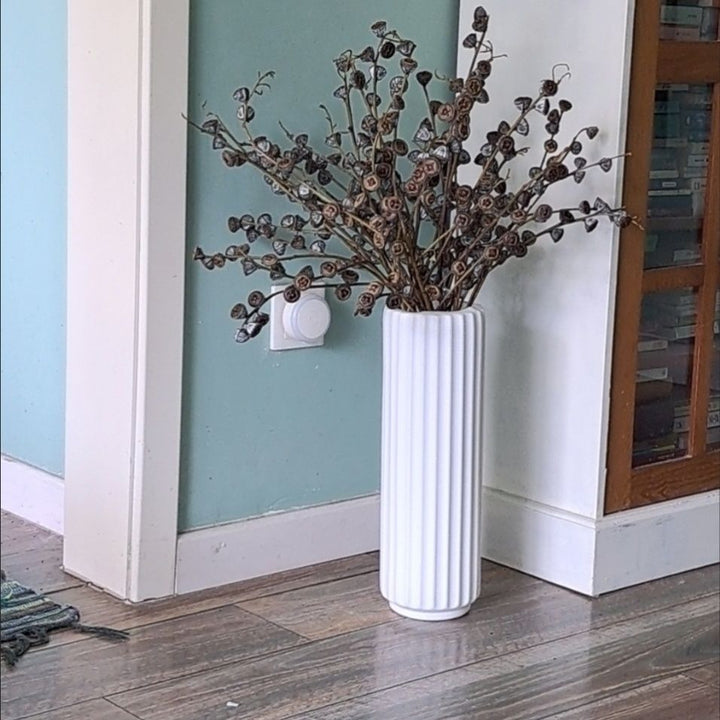 Tall Vertical Ribbed Decorative Vase Stornfeild
