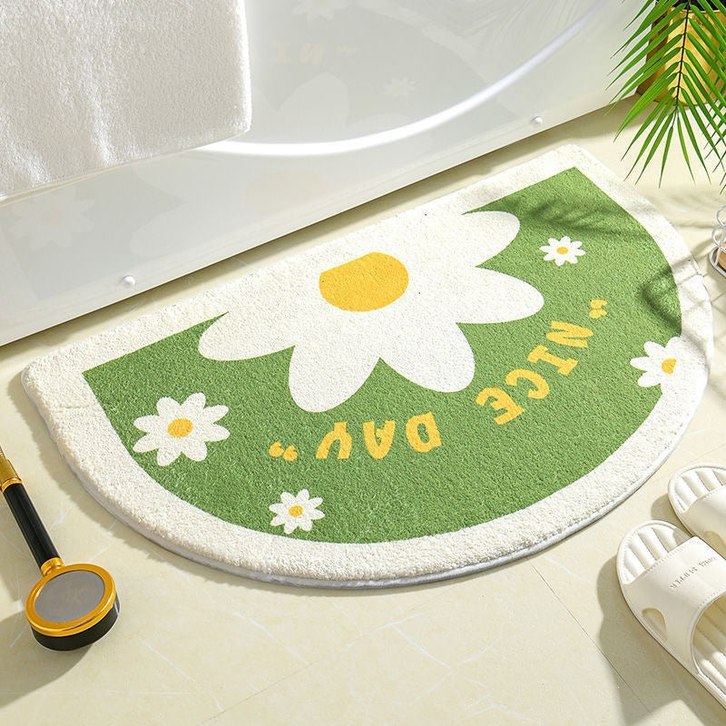 Floral Print Bathroom Mat for Home
