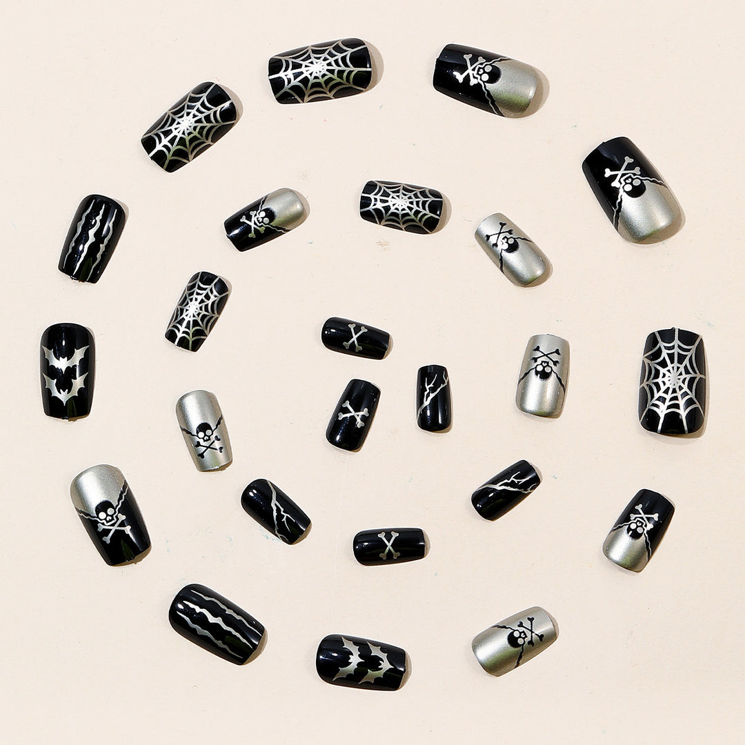 Gothic-Themed Acrylic Nail Art Extensions Stornfield