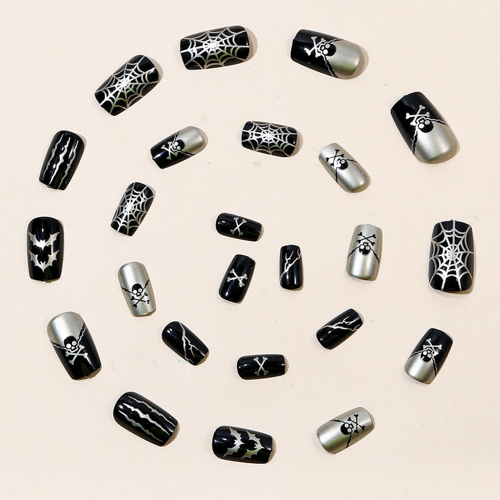 Gothic-Themed Acrylic Nail Art Extensions Stornfield