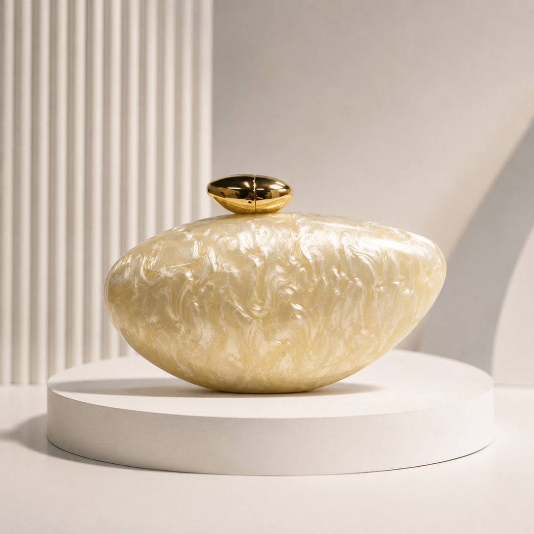 Luxurious Marble-Effect Clutch