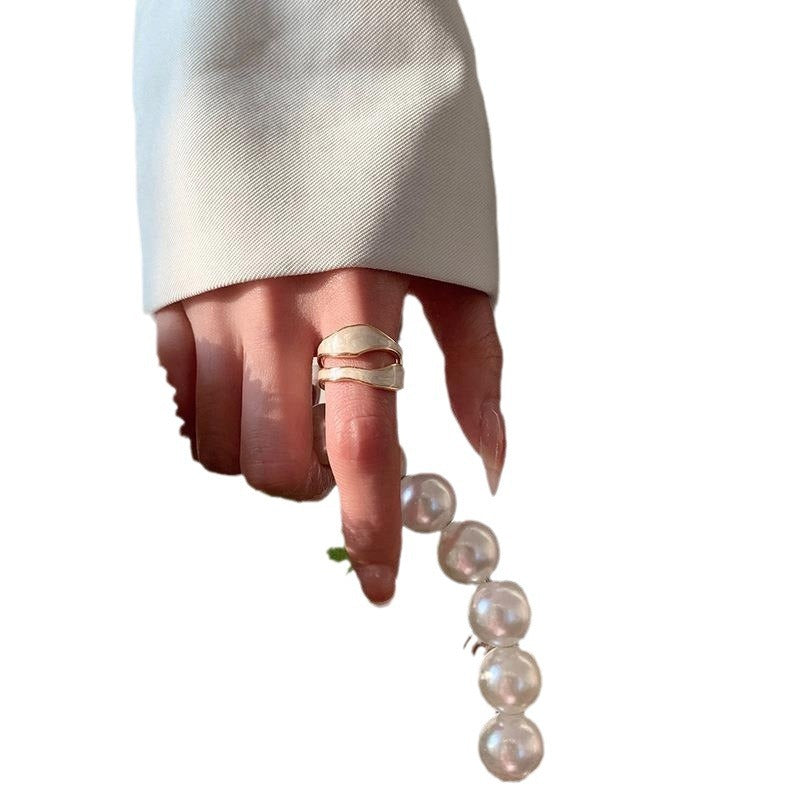 Elegant double ring with organic design Stornfield