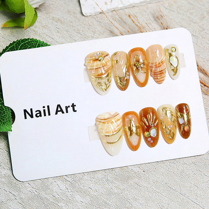 Artistic Nail Tips with Maritime Elements Stornfield