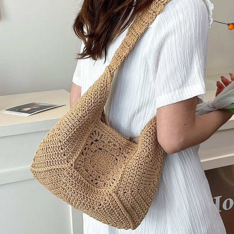 Macrame Shoulder Bag with Decorative Crochet Pattern Stornfield