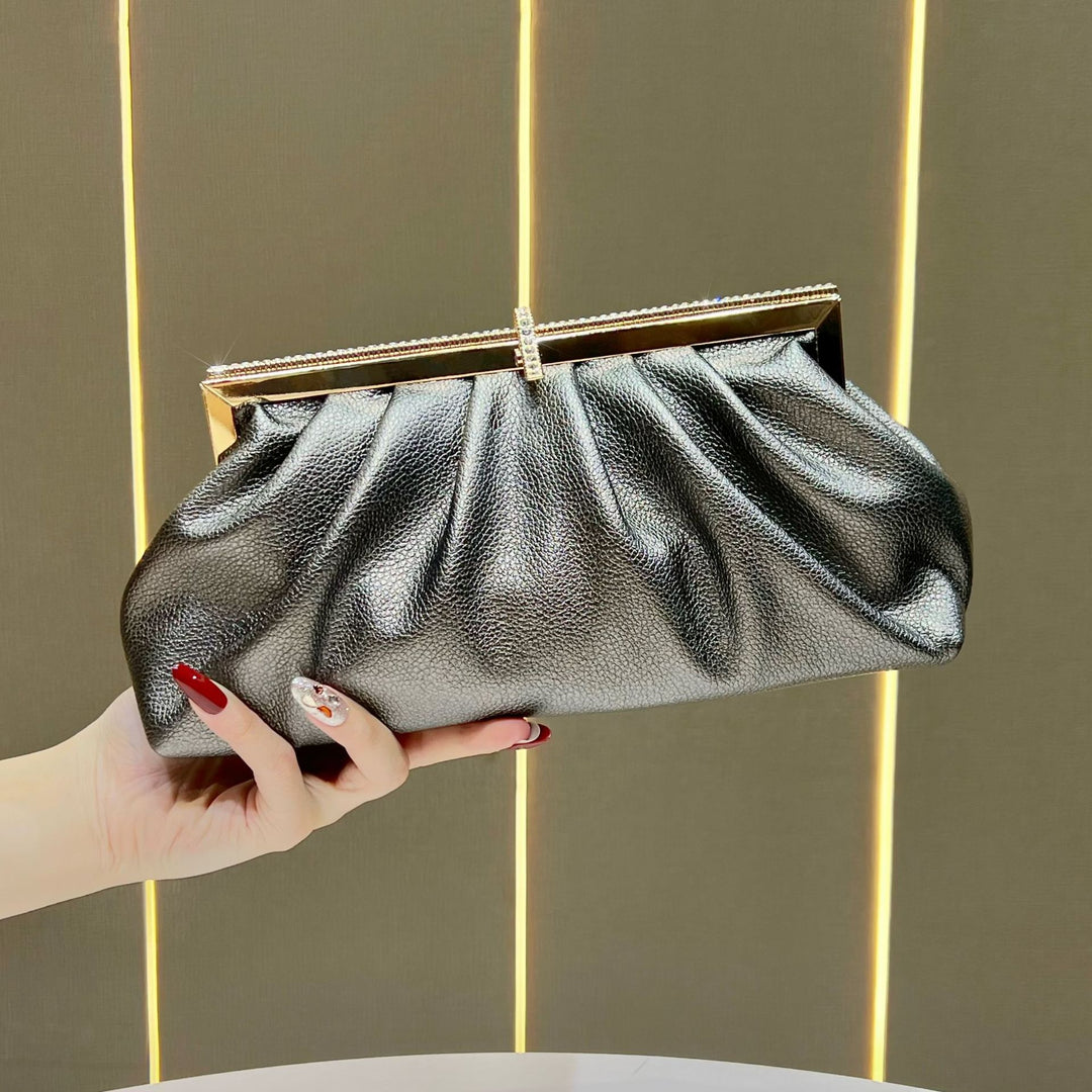 Pleated Textured Evening Clutch
