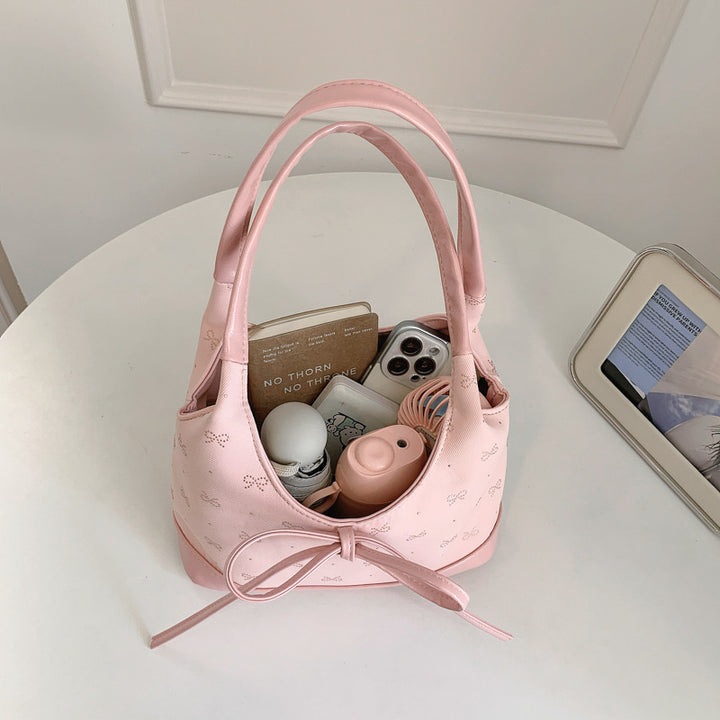 Bow-Embellished Handheld Bag