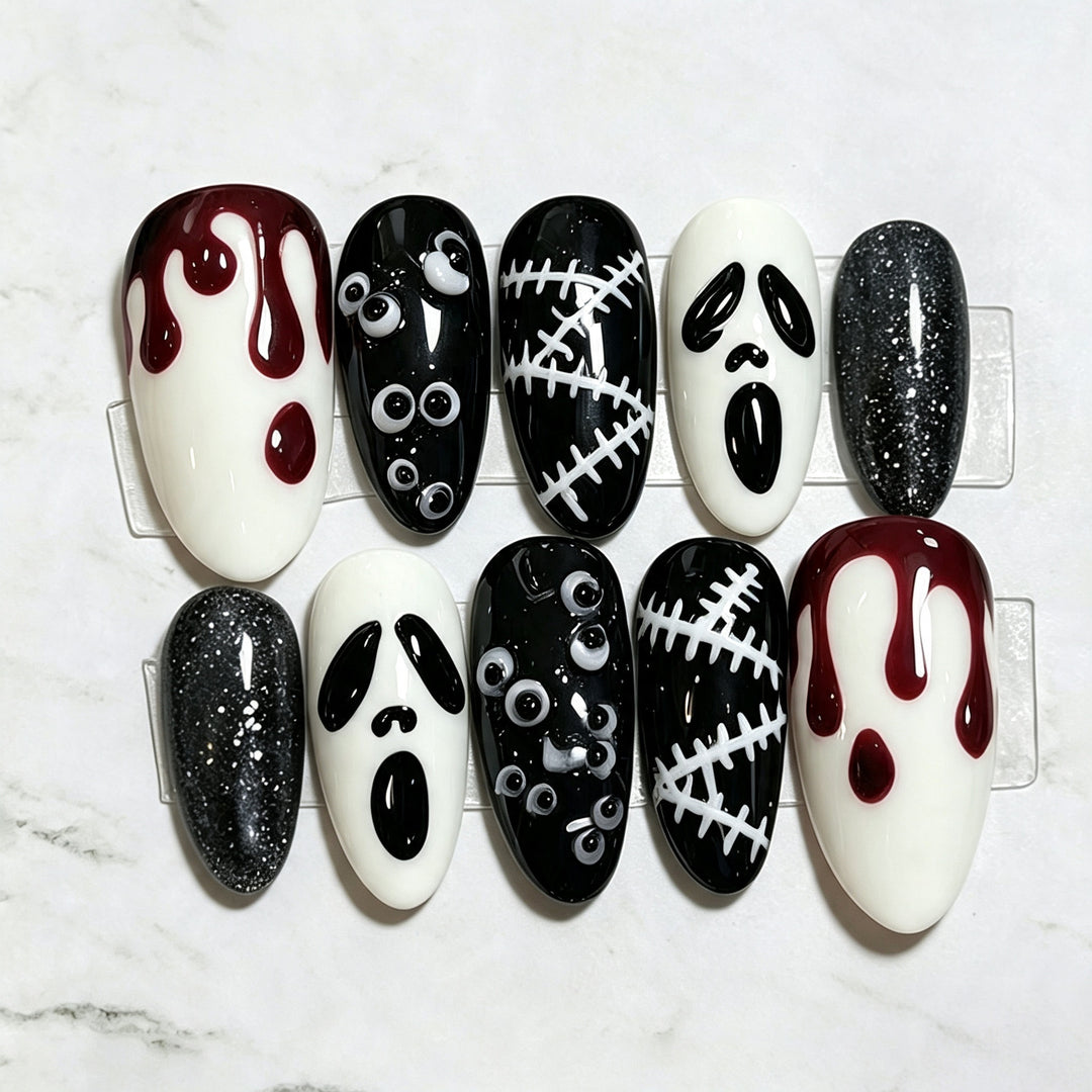 Halloween-Themed Press-On Nail Art Set 1790636292