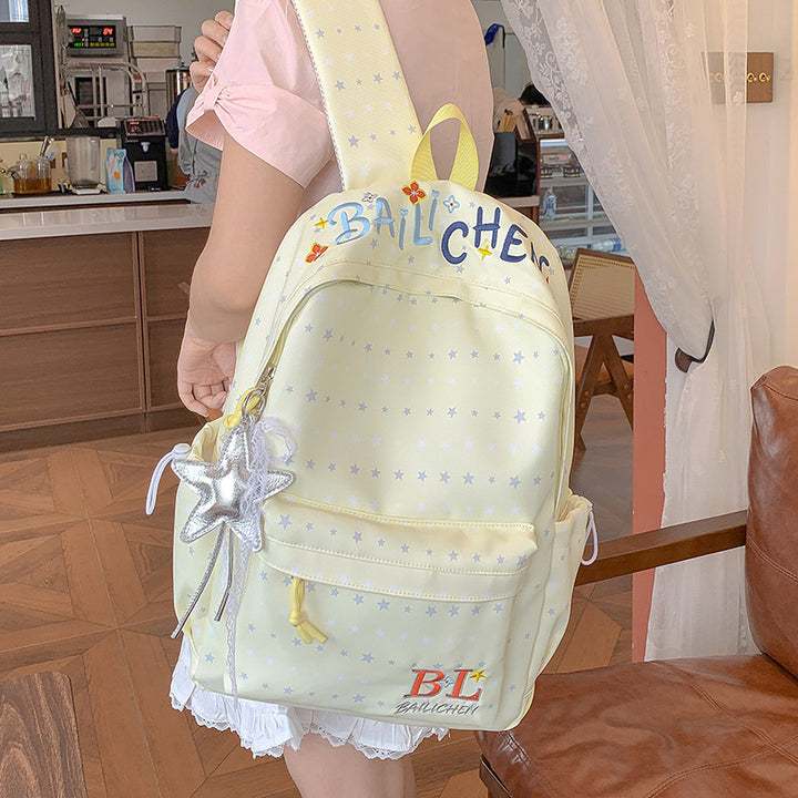 Playful Star-Embellished Casual Backpack Stornfield