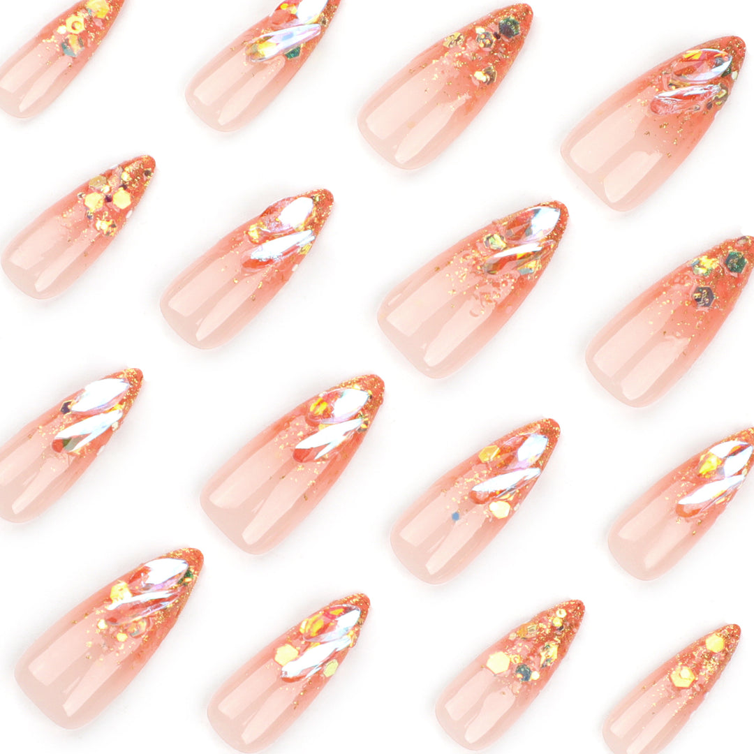 Glamorous Stiletto Nails with Sparkling Glitter Stornfield