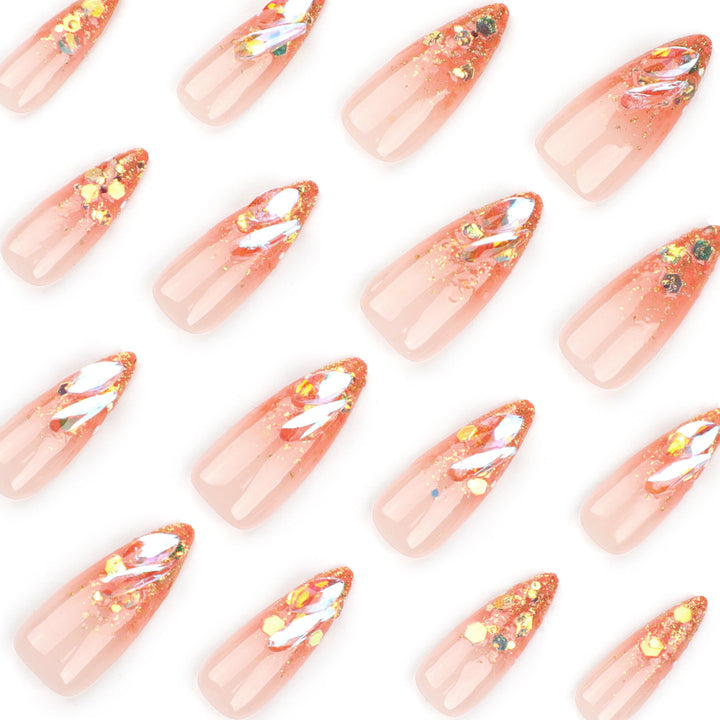 Glamorous Stiletto Nails with Sparkling Glitter Stornfield