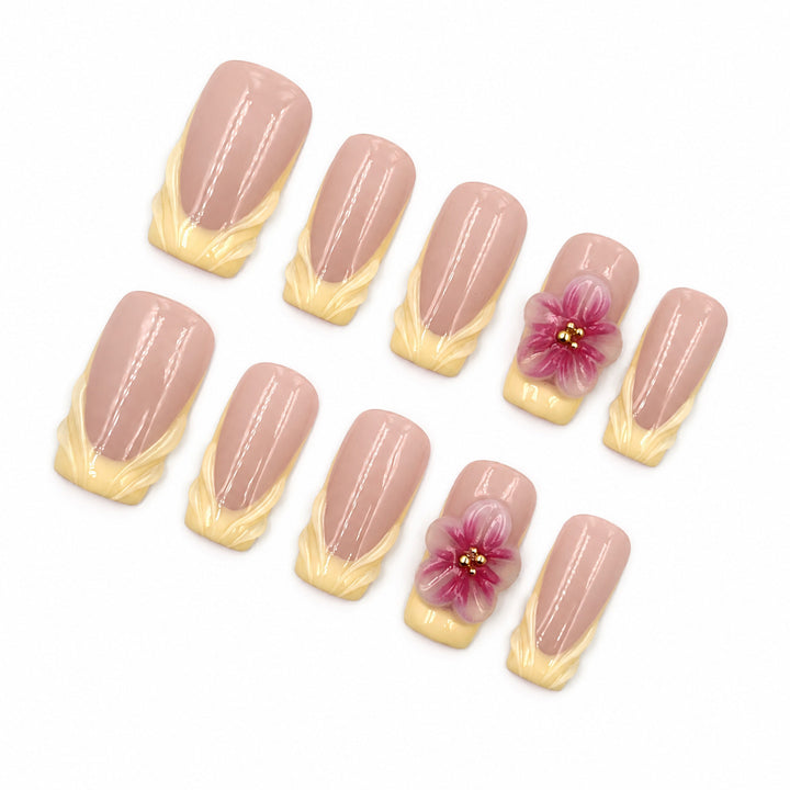 Decorative Floral Press-On Nail Enhancements