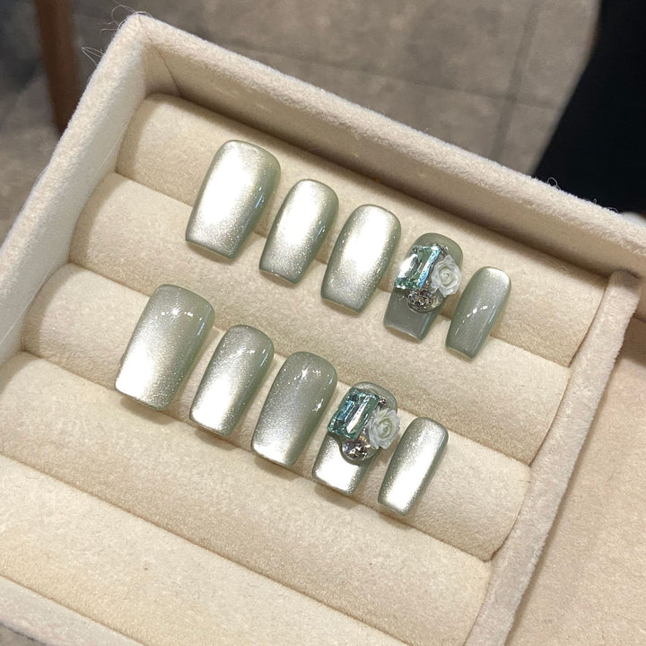 Metallic Glossy Press-On Nails