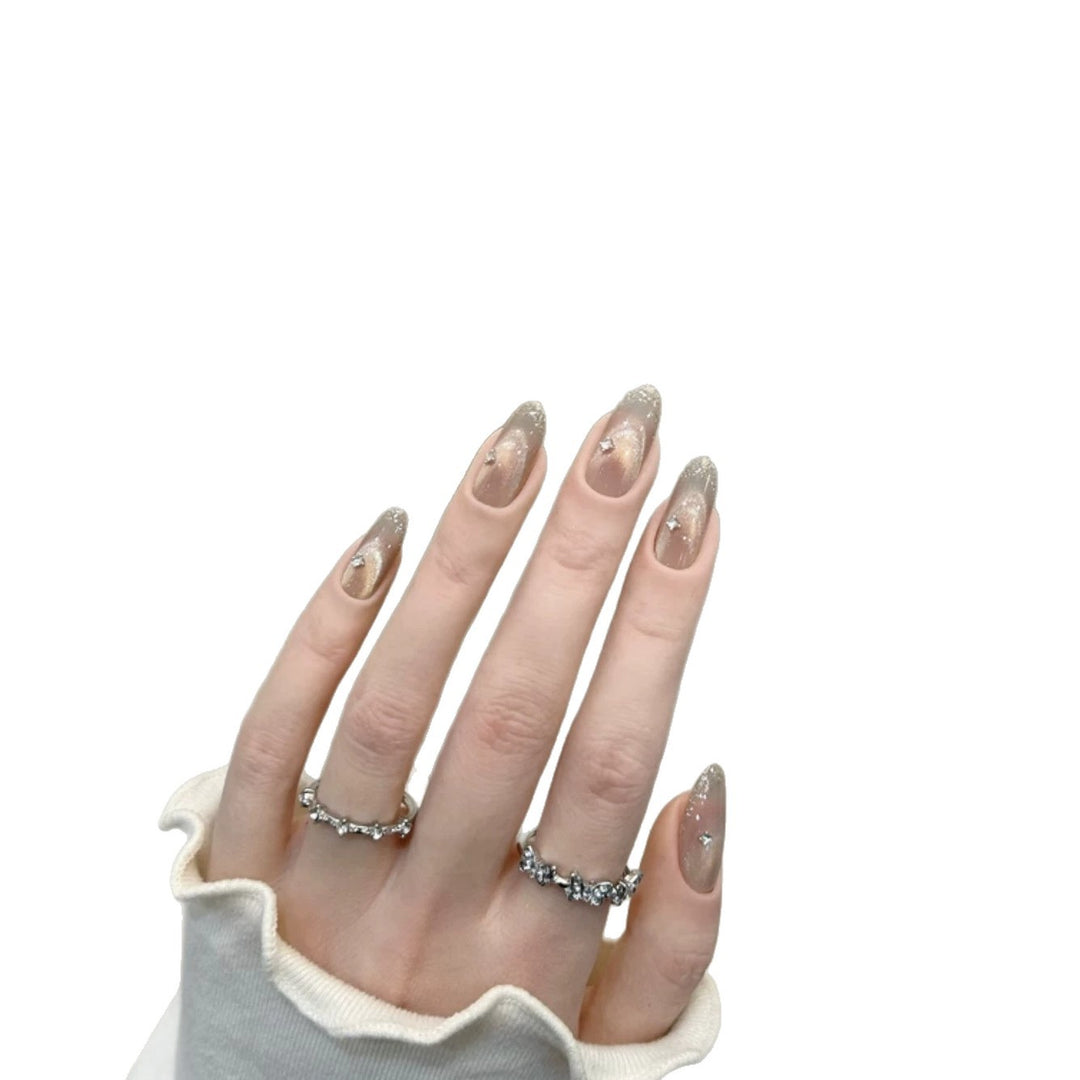 Glittery Stiletto Press-On Nail Extensions