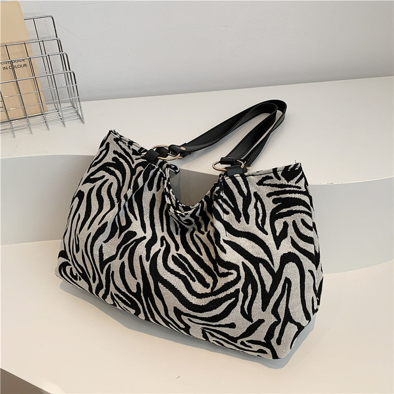 Stylish Zebra Print Canvas Tote Bag Stornfield