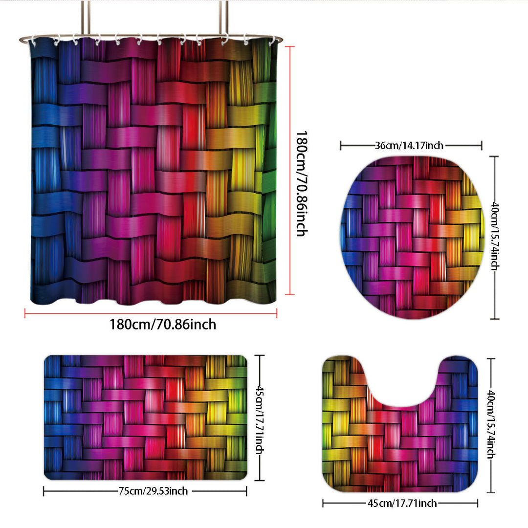 Digital Cube Pattern Bathroom Set Stornfield