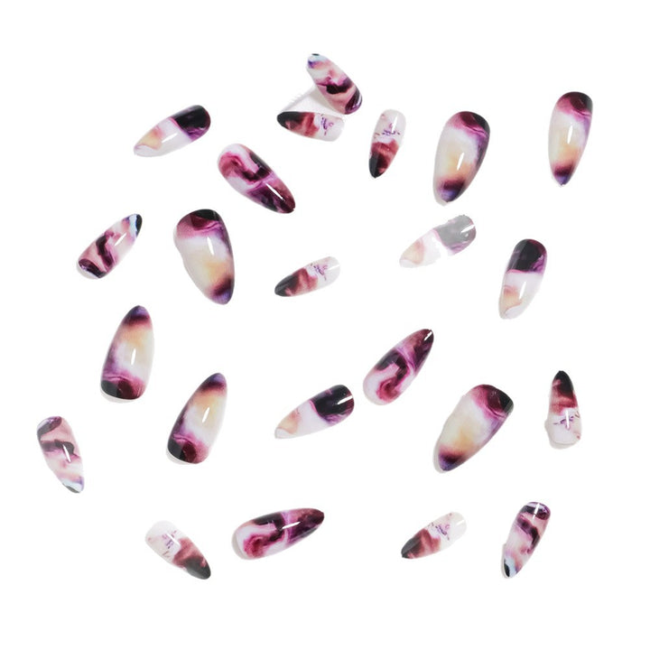 Elegant Marble Swirl Press-On Nails Stornfield