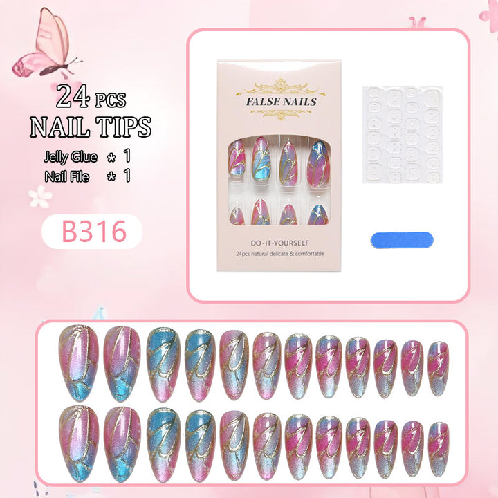 Artificial nails in elegant design with floral watercolor motif Stornfield