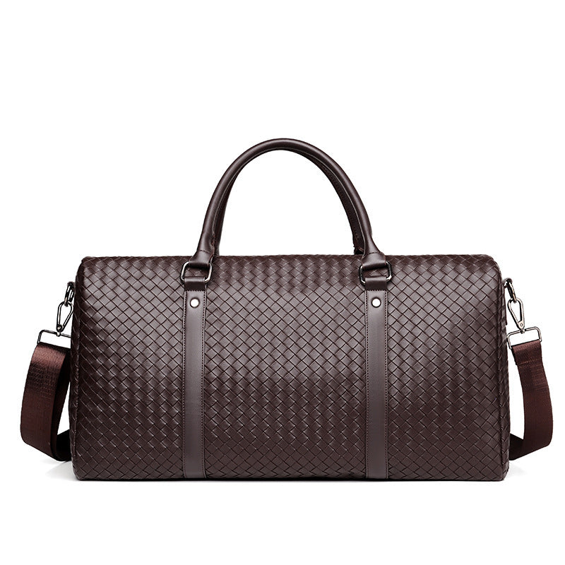 Woven Leather Weekend Duffle Stornfield