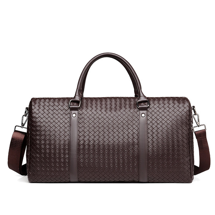 Woven Leather Weekend Duffle Stornfield