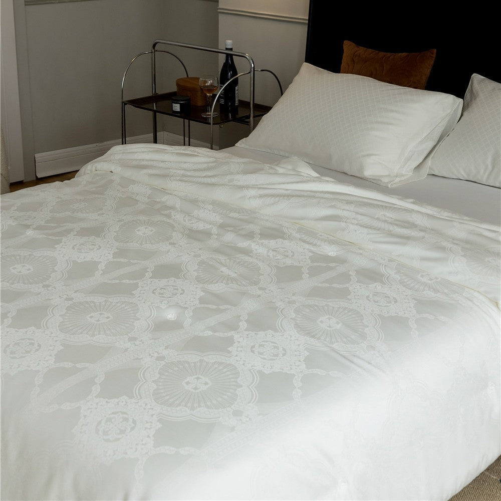 Luxury Jacquard Medallion Cotton Sateen Duvet Cover Set