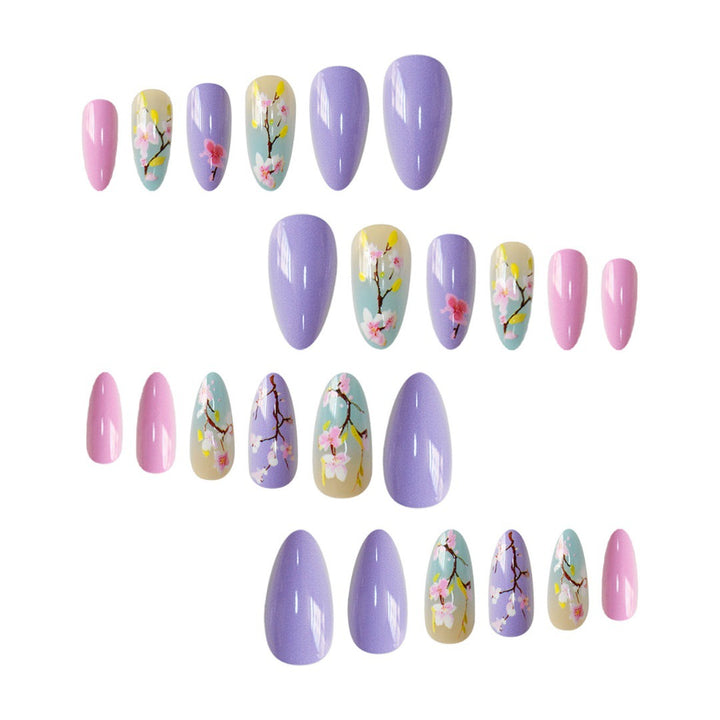 Artistic Floral Press-On Nail Enhancements Stornfield