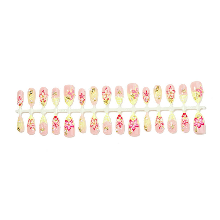 Artistic Floral Designed Press-On Nails Stornfield
