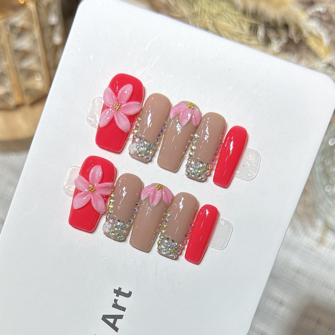 Decorative Floral Press-On Nail Art Set Stornfield 1788224002