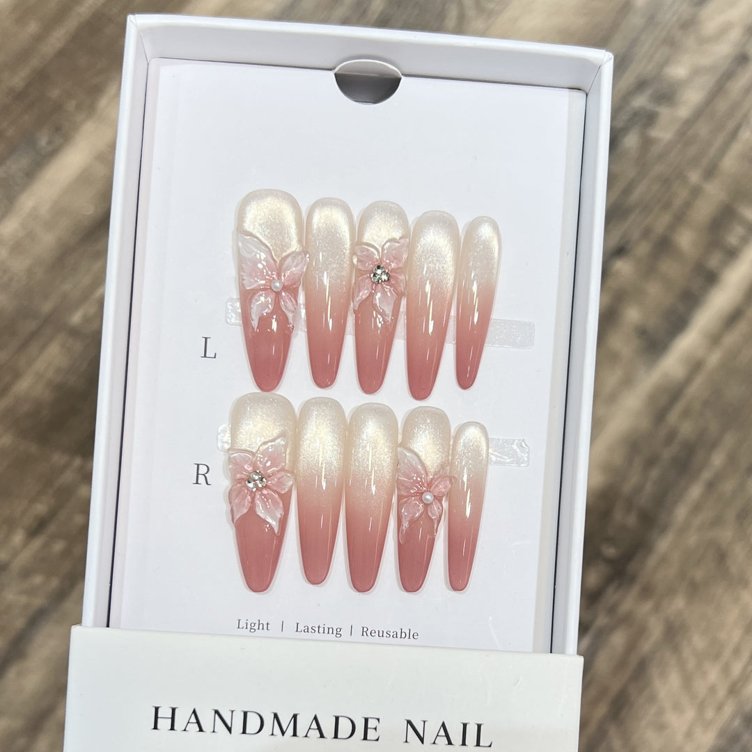 Floral Art Stiletto Press-On Nail Set Stornfield