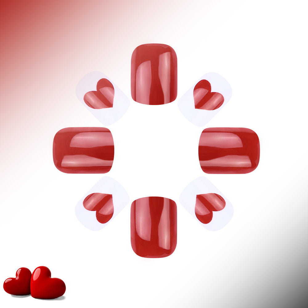 Artistic Heart-Themed Press-On Nail Art Stornfield