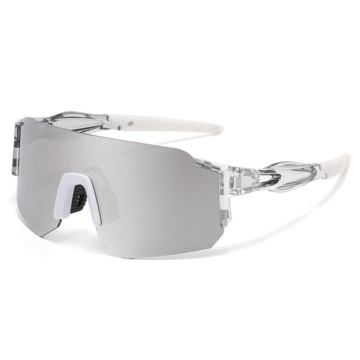 Unisex nan Wraparound sports sunglasses with mirrored one-piece visor and flexible plastic temple Stornfield