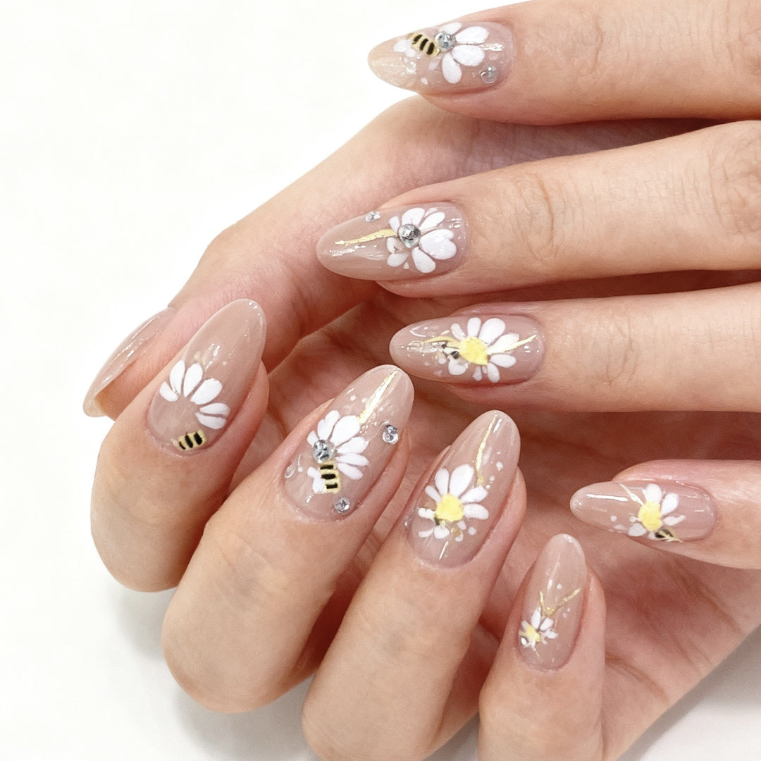 Artistic Floral Press-On Nail Tips Stornfield