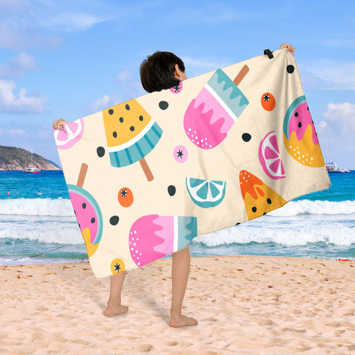 Beach blanket with colorful cupcake design Stornfield