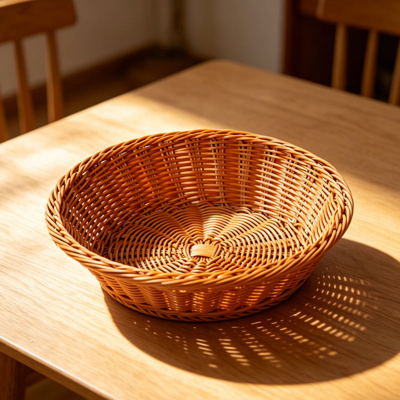 Round Decorative Woven Fruit Serving Basket Stornfield