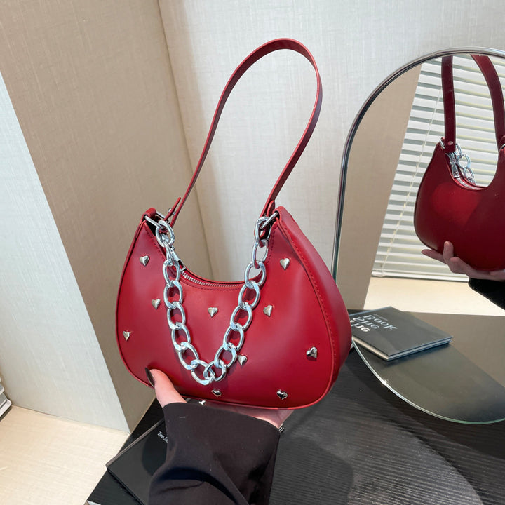 Chic Heart-Embellished Shoulder Bag Stornfield