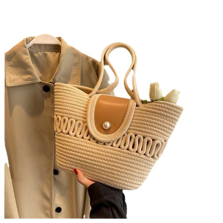 Handcrafted basket bag with elegant leather trim Stornfield