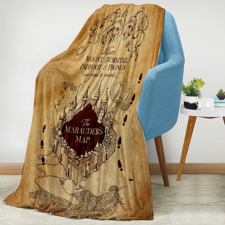 Marauder's Map Themed Fleece Blanket