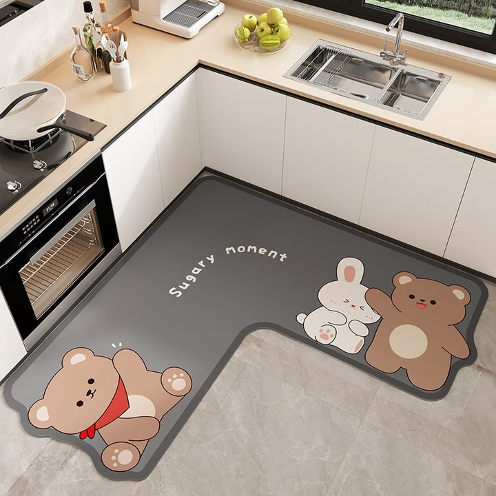 Cat-Shaped Decorative Kitchen Mat for Home