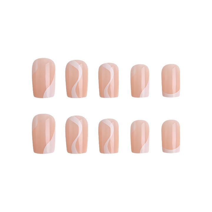 Natural artificial nails with elegant French design Stornfield