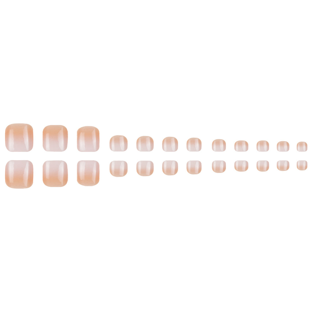 Elegant French Tip Press-On Toenails Stornfield