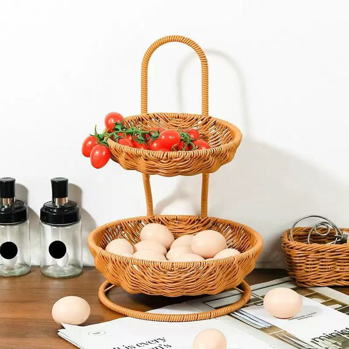 Two-Tiered Woven Serving Basket Stornfield