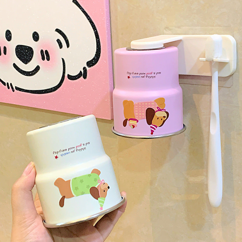 Wall-mounted toothbrush holder with playful animal design Stornfield