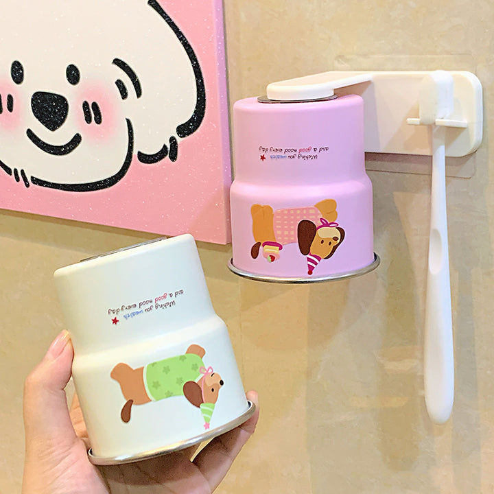 Wall-mounted toothbrush holder with playful animal design Stornfield