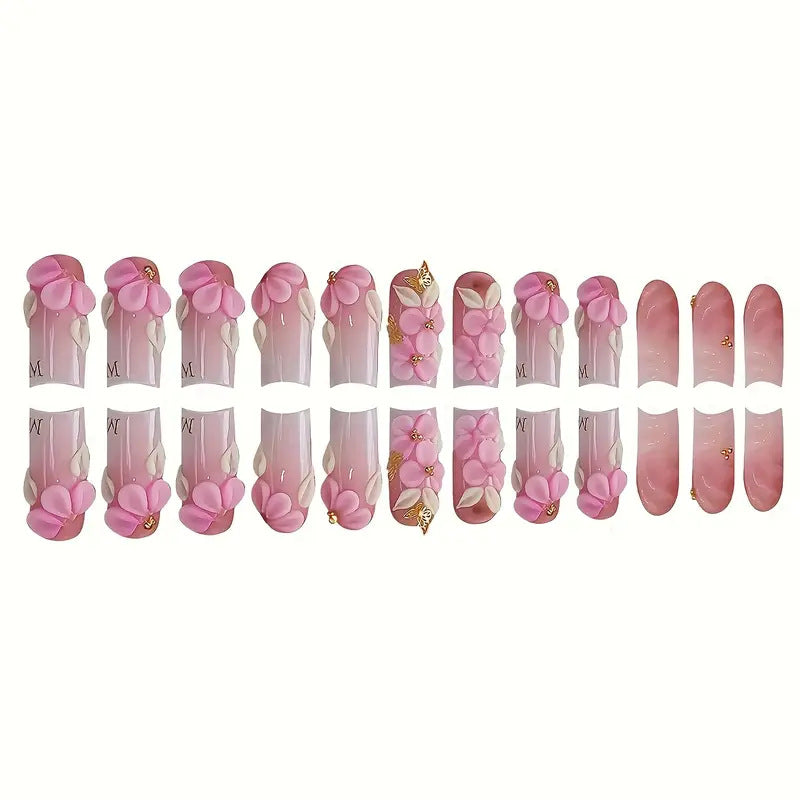 Floral-Accent Press-On Nail Art Stornfield