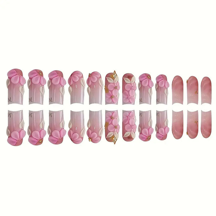 Floral-Accent Press-On Nail Art Stornfield