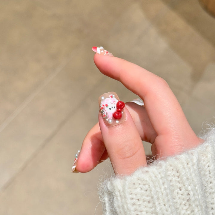 Whimsical Character-Themed Press-On Nail Art Stornfield