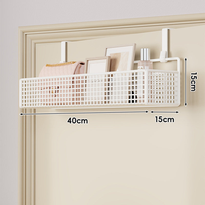 Over-Door Double-Tier Grid Hanging Storage Basket