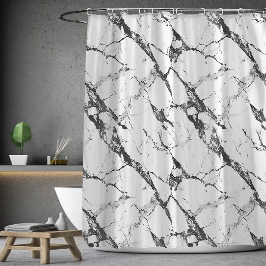 Marble Pattern Waterproof Shower Curtain Stornfield