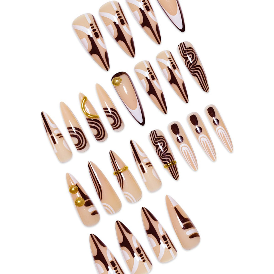 Decorative Stiletto Press-On Nail Art Extensions Stornfield